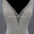 2021 Latest Simple Lace Mermaid Long Sleeve wedding gowns dress bridal
